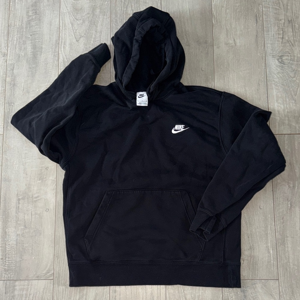 Nike Men's Black Pullover Hoodie Medium - Picture 3 of 9